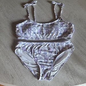 Rolled Rabbit Purple and White Bikini